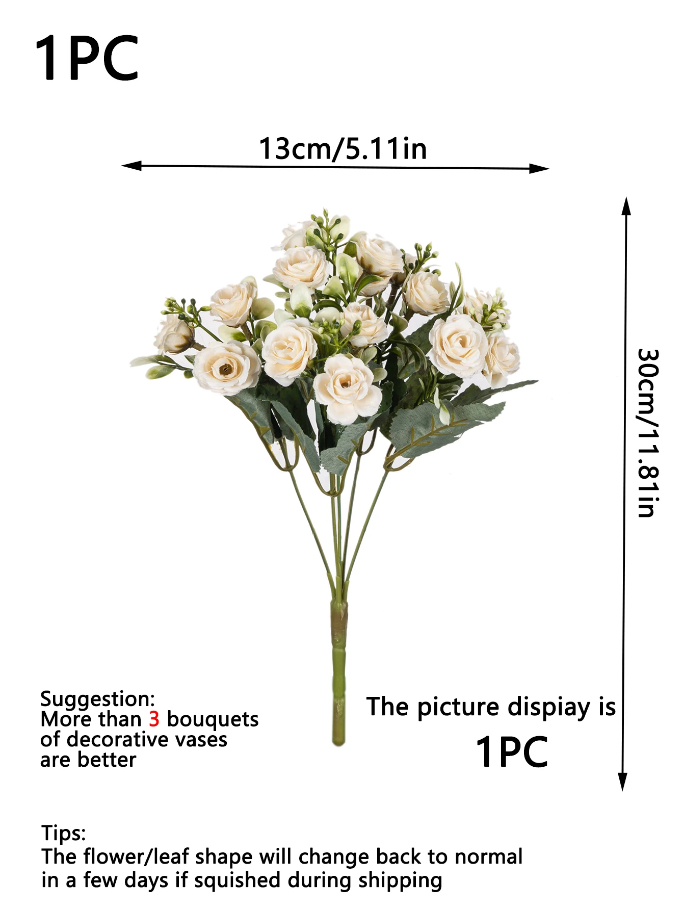 Künstliche Blumen Seidenrosen Hochzeits-Brautstrauß Heimtisch Outdoor-Garten Bogenbogen UV-Beständig DIY-Geschenk Raumdekoration – Detail 7