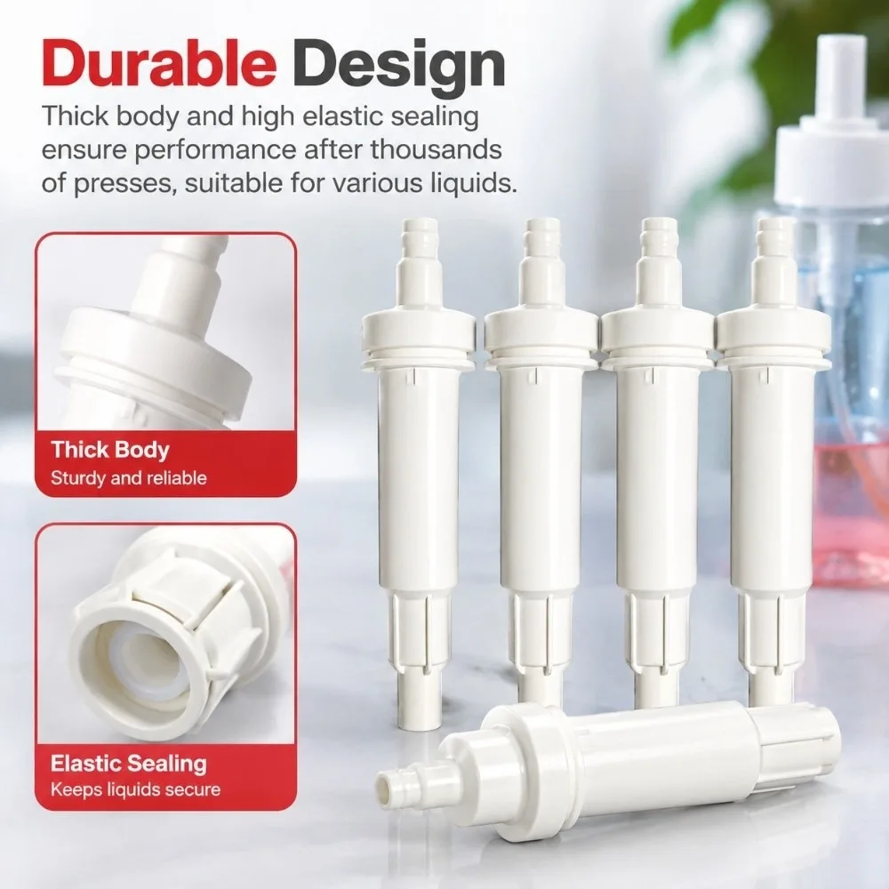 4pcs Built In Spring Dispenser Pump Heads Precise Piston Thick Body Bottle Pump Heads Leakproof Soap Pump Replacement Home Use
