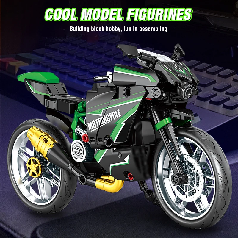 مكعبات بناء دراجات نارية، سيارات كلاسيكية، ديكورات مكتبية، مركبات سباق، ألعاب للأطفال وهدايا للأولاد