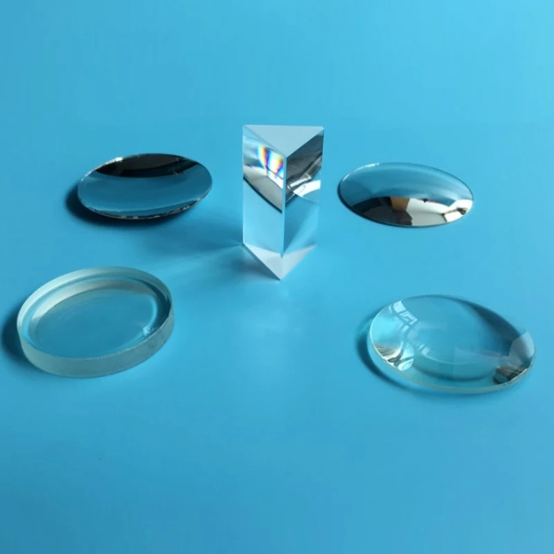 Imagem -03 - Conjunto de Lentes Ópticas para Estudantes Espelho de Lente Convexa Côncava Prisma Triangular Kit Físico Experimento Escolar Pcs