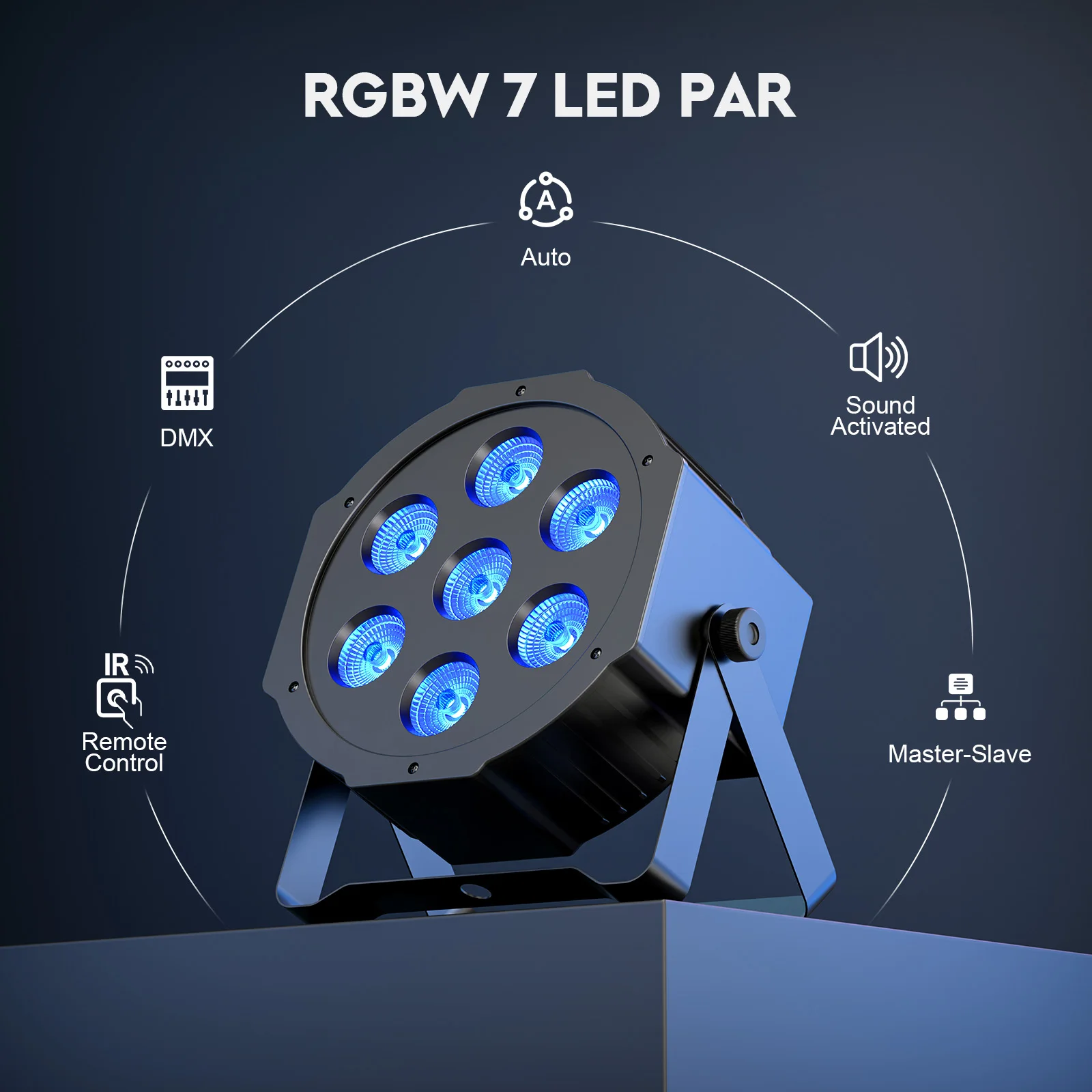 U'King 4er-Set 7x10W RGBW LED Par-Scheinwerfer DMX512 Fernbedienung Strobe/Fade/Jump Bühnenbeleuchtungseffekt für DJ-Shows, Konzerte, Hochzeiten – Detail 2
