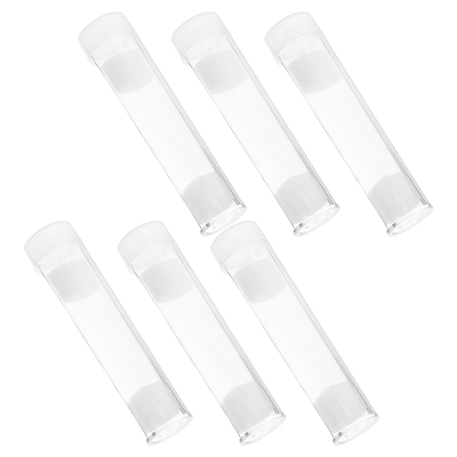 

6pcs Storage Tube Plastic Transparent Airtight Capsules Holders Collecting Organizers Dispenser For Collectors Merchants Game