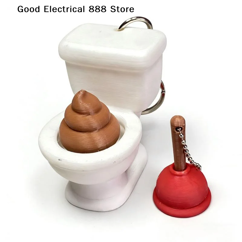 1/2Pcs Calming Keychain Keys Finger Button Anti-stress Toys Toilet Poop Keyring Bag Hanging Fingertip Clicker Decompression Toy