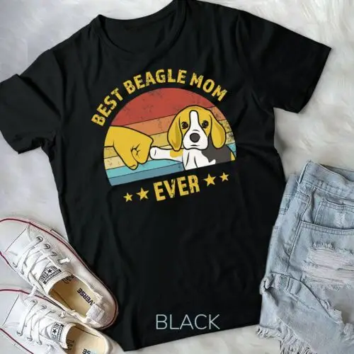 Womens Cute Best Beagle Mom Ever Retro Vintage Gift Puppy Lover Unisex T-shirt