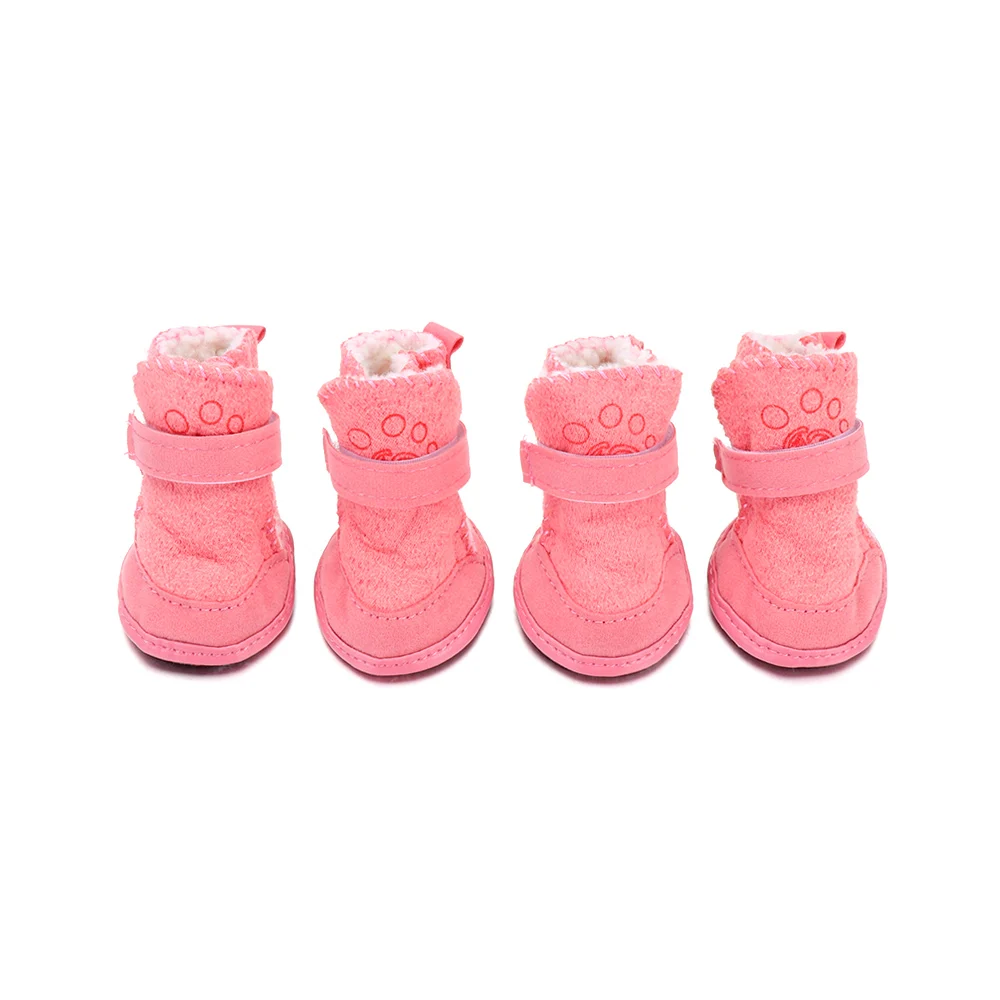 

4PCS/Set Hot Cotton Boots Pet Supplies Pet Winter Shoes Puppy Boots Dog Warm Shoes Non-slip