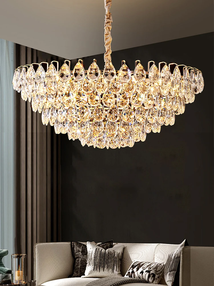 Luxury Clear Crystal Pendant Decor Ceiling Chandeliers Home LED Hanging Lamps for Ceiling Luminaire