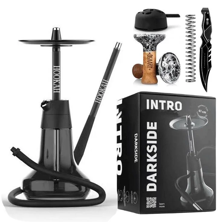 Darkside Shisha Sheesha مجموعة كاملة تصميم جديد الشيشة الروسية INTRO الفولاذ المقاوم للصدأ Narghile ورنيش تقنية معدنية ل #1
