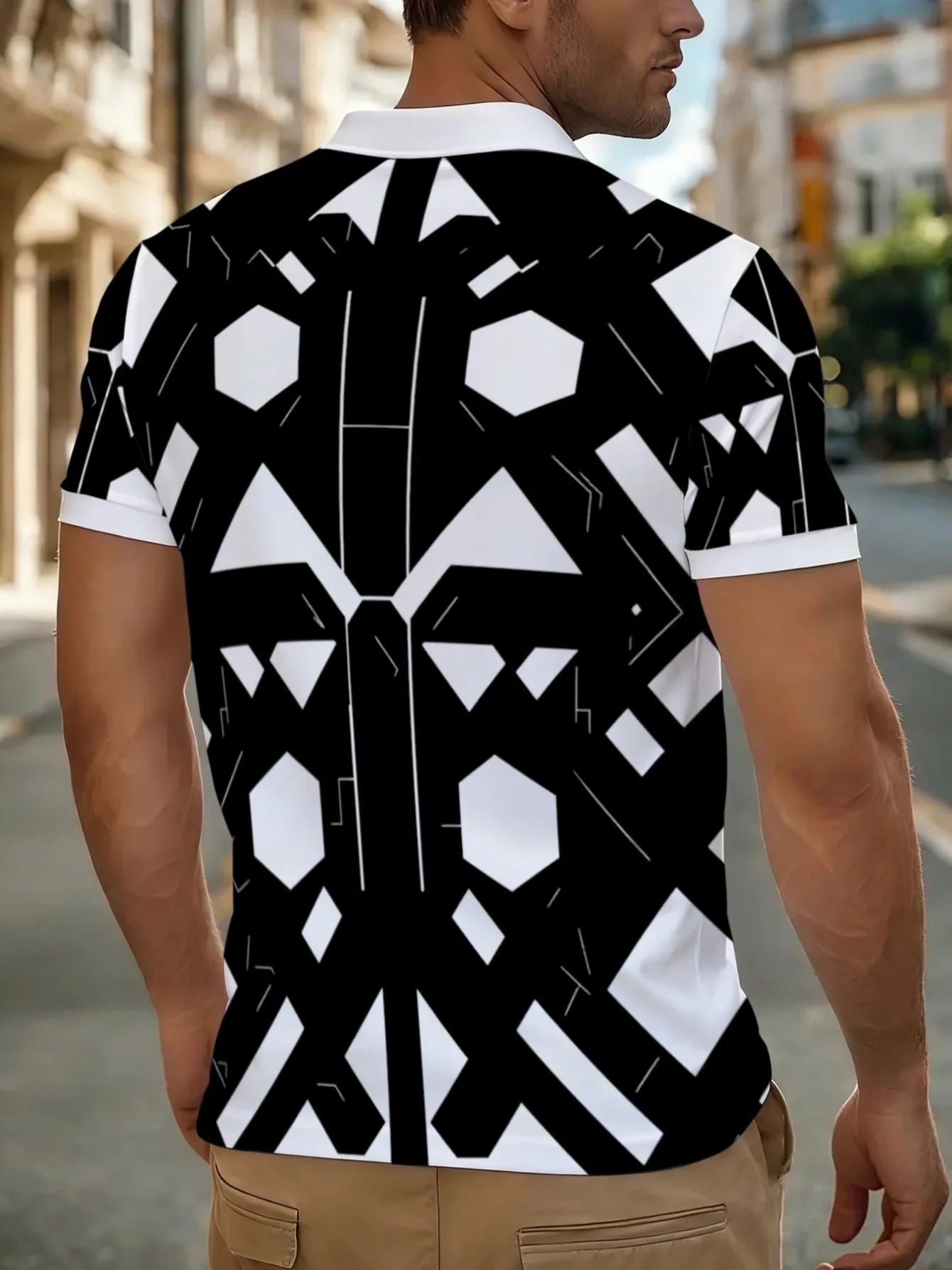 2026 Summer New Style Men's Short-Sleeved Polo Shirt With 3D Pattern Printing For Street Casual Fashion And Breathability tshirt