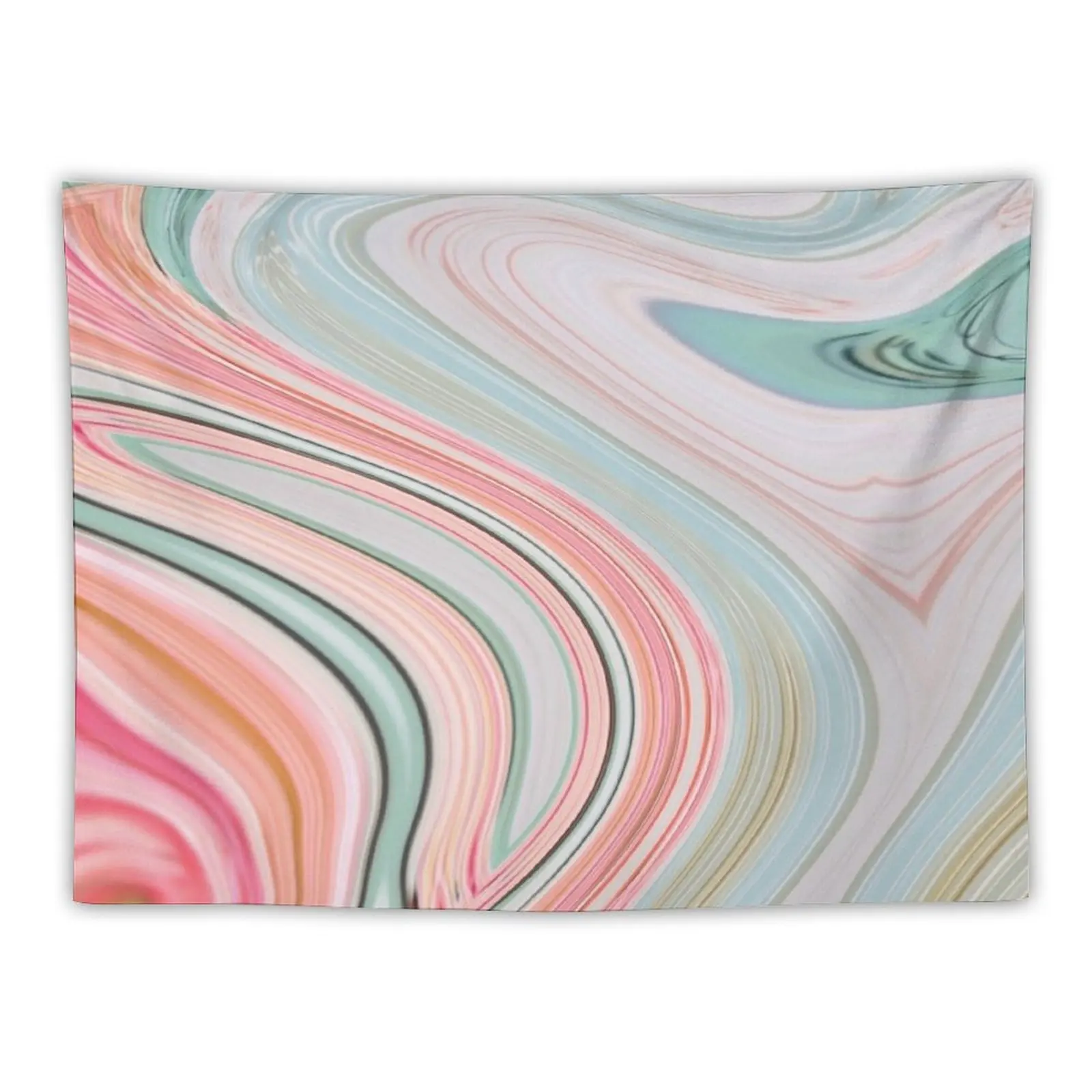 

girly chic minimalist marble pattern pink mint swirls Tapestry Decoration Aesthetic Home Decorators Anime Decor Tapestry