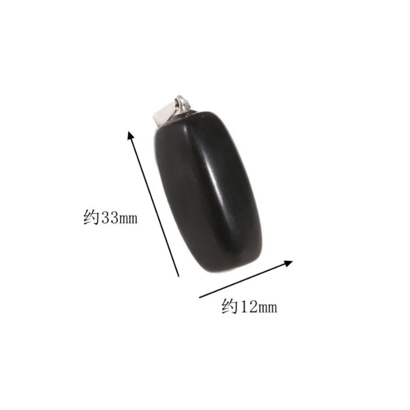 10pcs Black Natural Stone Oval Shungite Columns Pendant Charms for Necklace Earrings Jewelry Making Accessory