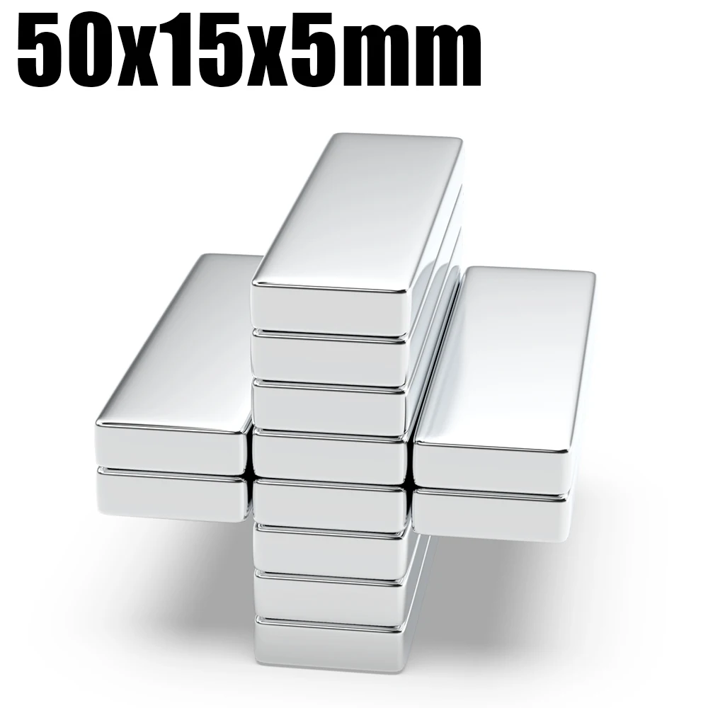 1/2/5/10/20 Pcs 50x15x5 N35 Neodymium Magnet 50mm X 15mm X 5mm NdFeB Block Super Powerful Strong Permanent Magnetic imanes