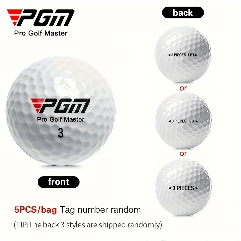 PGM 5-piece golf competition balls, three-layer construction. The ball number will be randomly assigned.