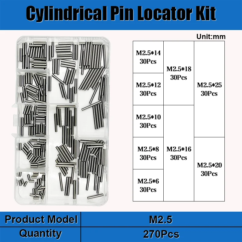 Zylindrischer Edelstahls tift m1 m 1, 5 m2 m2, 5 m3 m4 m5 m6 m8 Position ierungs dübel feste Welle fester Befestigungs stift Metallstab satz – Detail 11