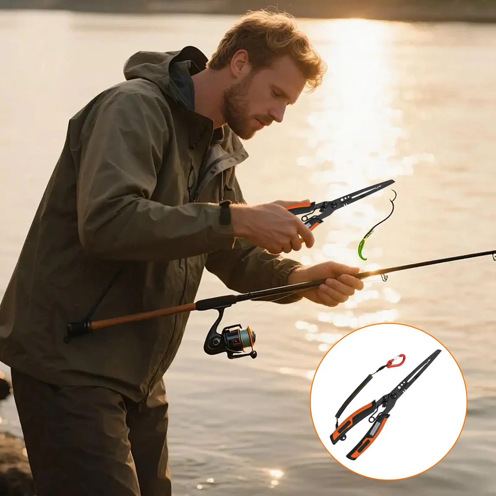 

Рыболовные плоскогубцы, крючок для крепления лески, рыболовные щипцы с удлиненной горловиной для наружного пруда с соленой водой, озера, утренней ночи