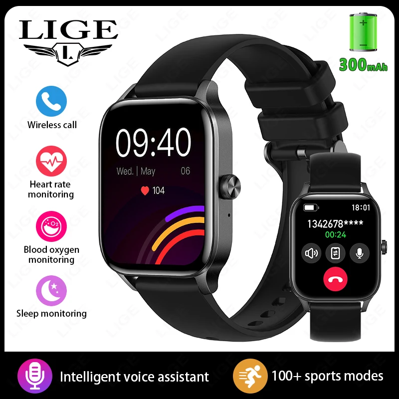 

LIGE Custom Dial Bluetooth Call Men Smart Watches Sports Fitness Tracker Health Sleep Monitor Women Smartwatch For Android IOS