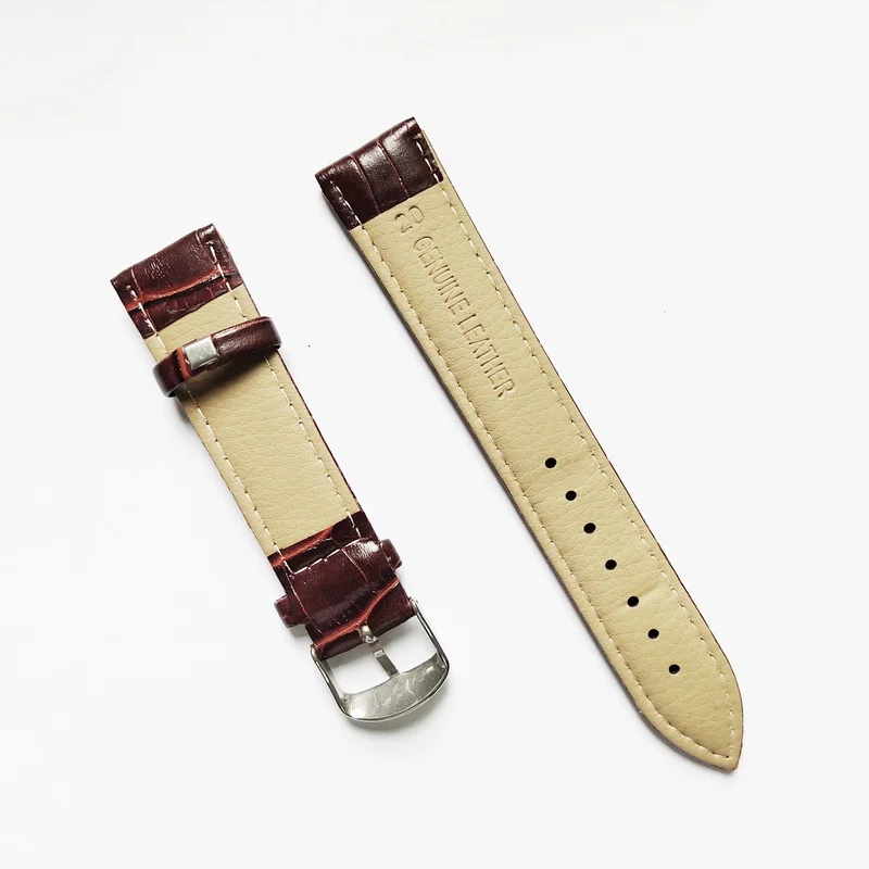 Leather Watch Band Strap Wrist Watchband Wristwatch Black Brown for Man Woman 16mm 18mm 20mm 22mm