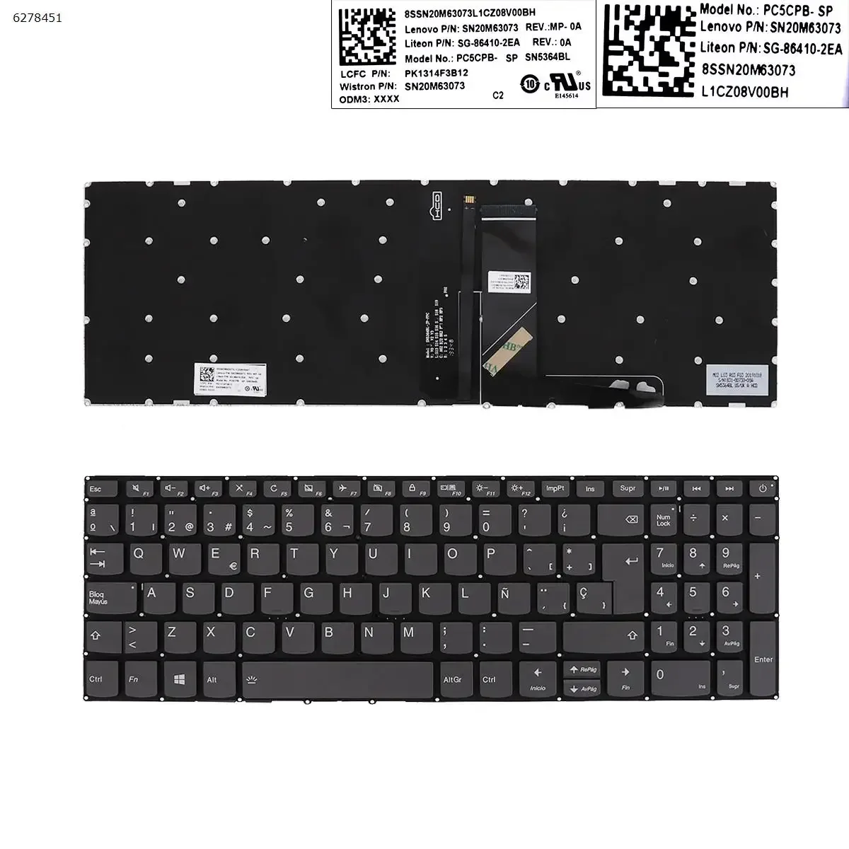 

SP Laptop Keyboard for Lenovo IdeaPad 320-15ABR 320-15IAP 320-15AST 320-15IKB 320-15ISK 520-15ikb 720-15IKB GRAY Backlit