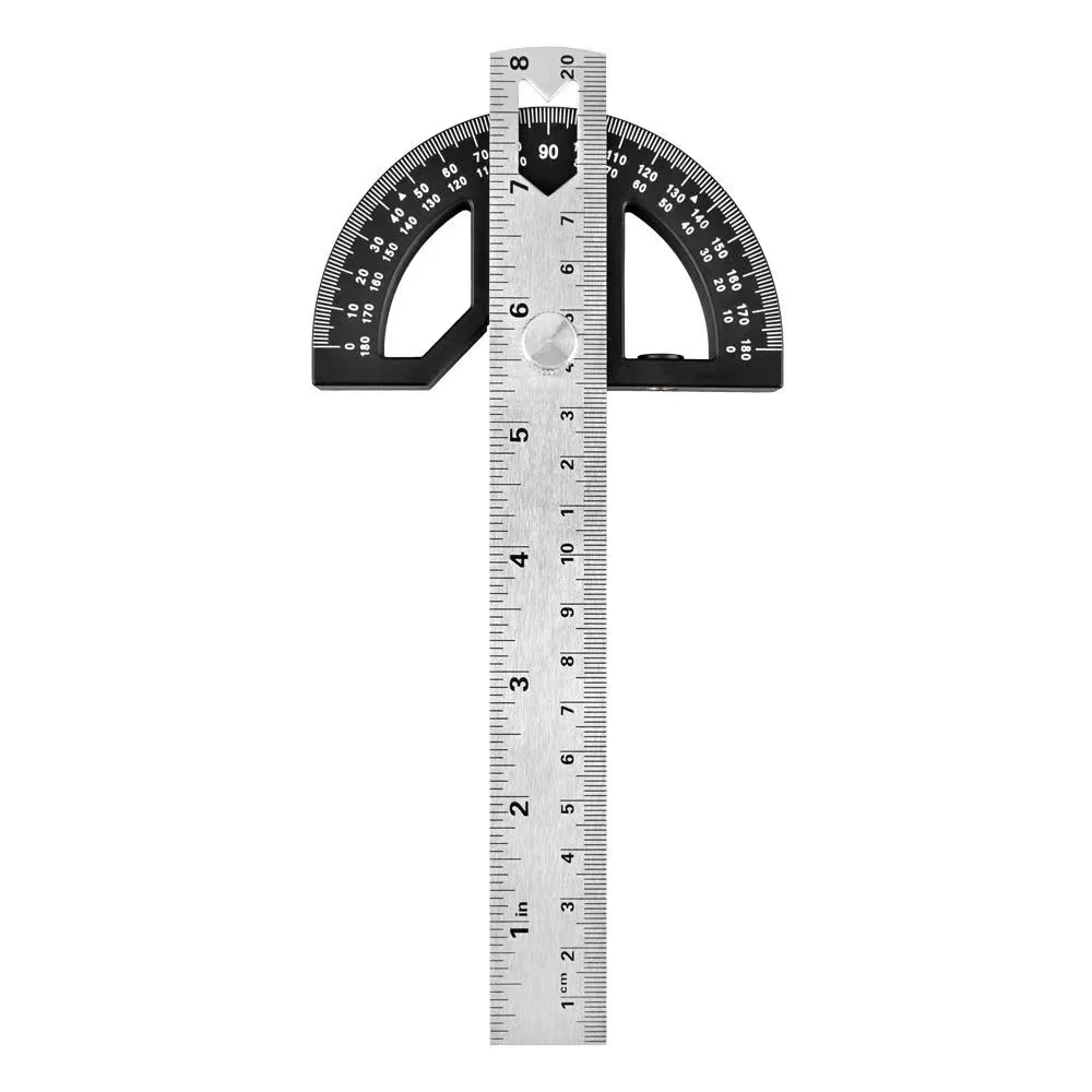 203/304MM Aluminum Alloy Woodworking Angle Ruler Center Finder Ruler Scribing Circle Ruler Edge Marking Gauge Carpenter Protract