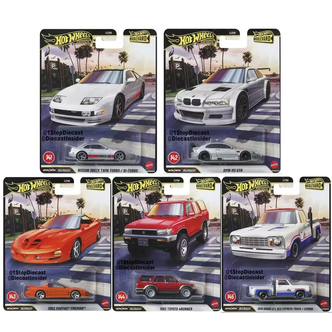 

Mattel Hot Wheels Gjt68 Garden Avenue Series Железная основа Резиновая шина Bmw Nissan Toyota Dodge Модель автомобиля из сплава Литой игрушечный автомобиль Праздничный подарок