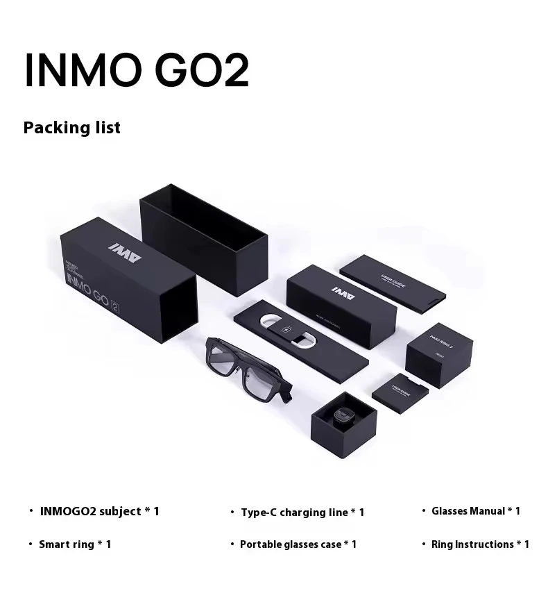 INMO GO2 traducción AR gafas inteligentes traducción en tiempo Real 40 idiomas gafas inalámbricas Bluetooth para inventos de voz viajes