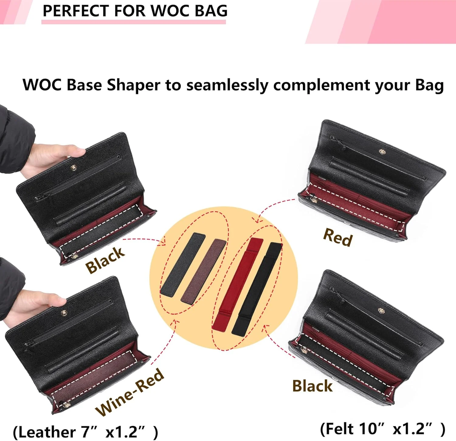 قاعدة المشكل لحقيبة يد WOC محفظة أسفل إدراج للمحفظة على أكياس سلسلة WOC المشكل ورأى حقيبة المشكل التوقف WOC قاعدة المشكل