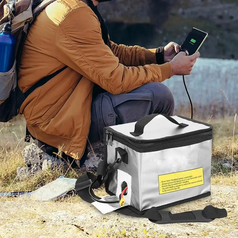 

Fireproof Battery Bag Large Capacity Pouch For Battery Storage Fireproof & Explosionproof Safe Bag For Storage Transport