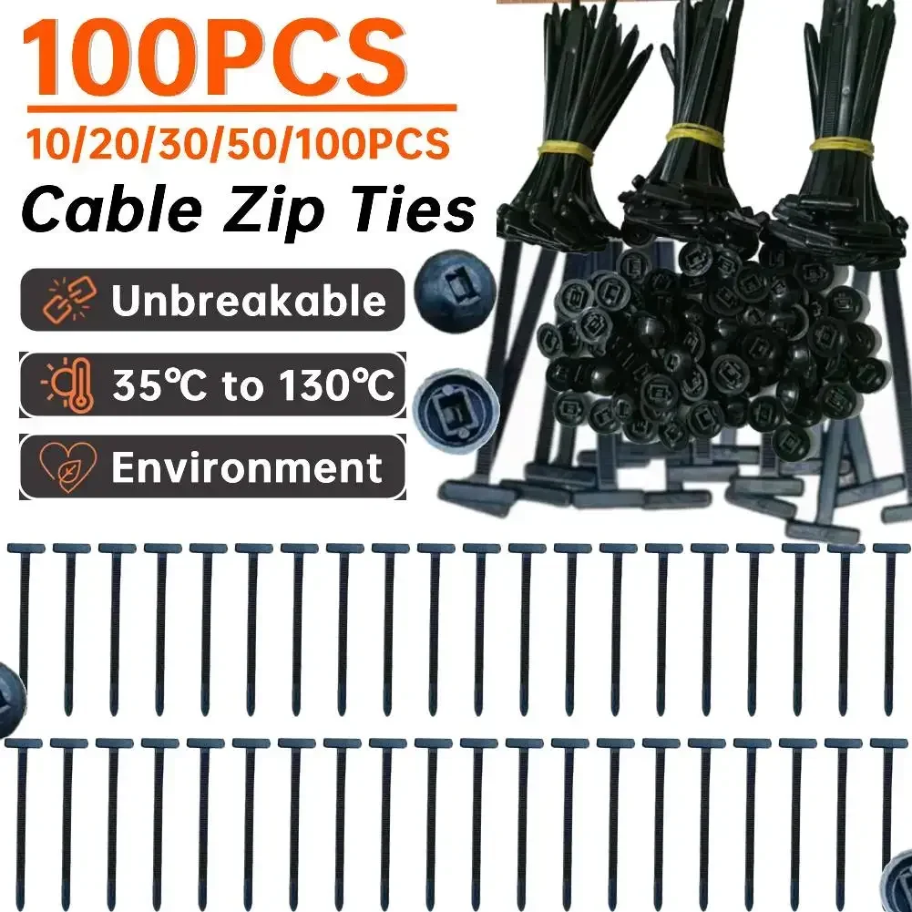 

20/50/100pcs Nylon Universal Cable Tie Buckle Plastic Zipper Heavy Duty Self-locking Zipper Zip Tie Bracket Clamping Bands