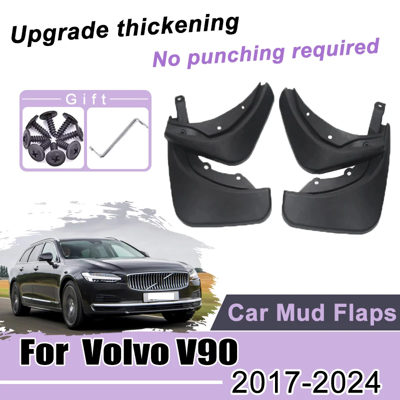 

4X For Volvo V90 Accessories 2017~2024 2023 2022 2021 2020 2019 Car Front Rear Wheel Mudguards Guards Fender Protect Mud Flaps