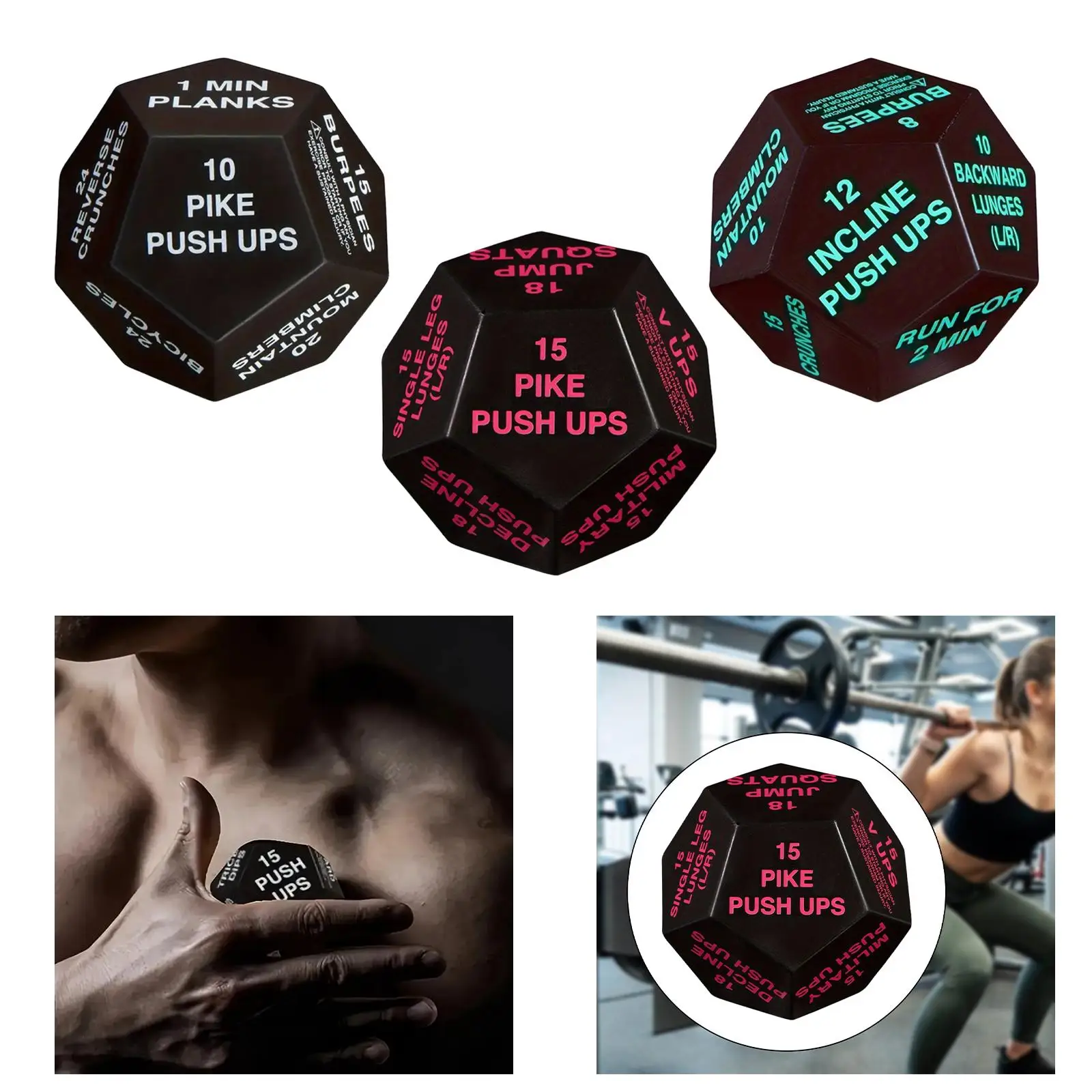 Bodyweight Exercise Dice Cardio Training Game for Gym Home Group Class Adults Stretching HIIT