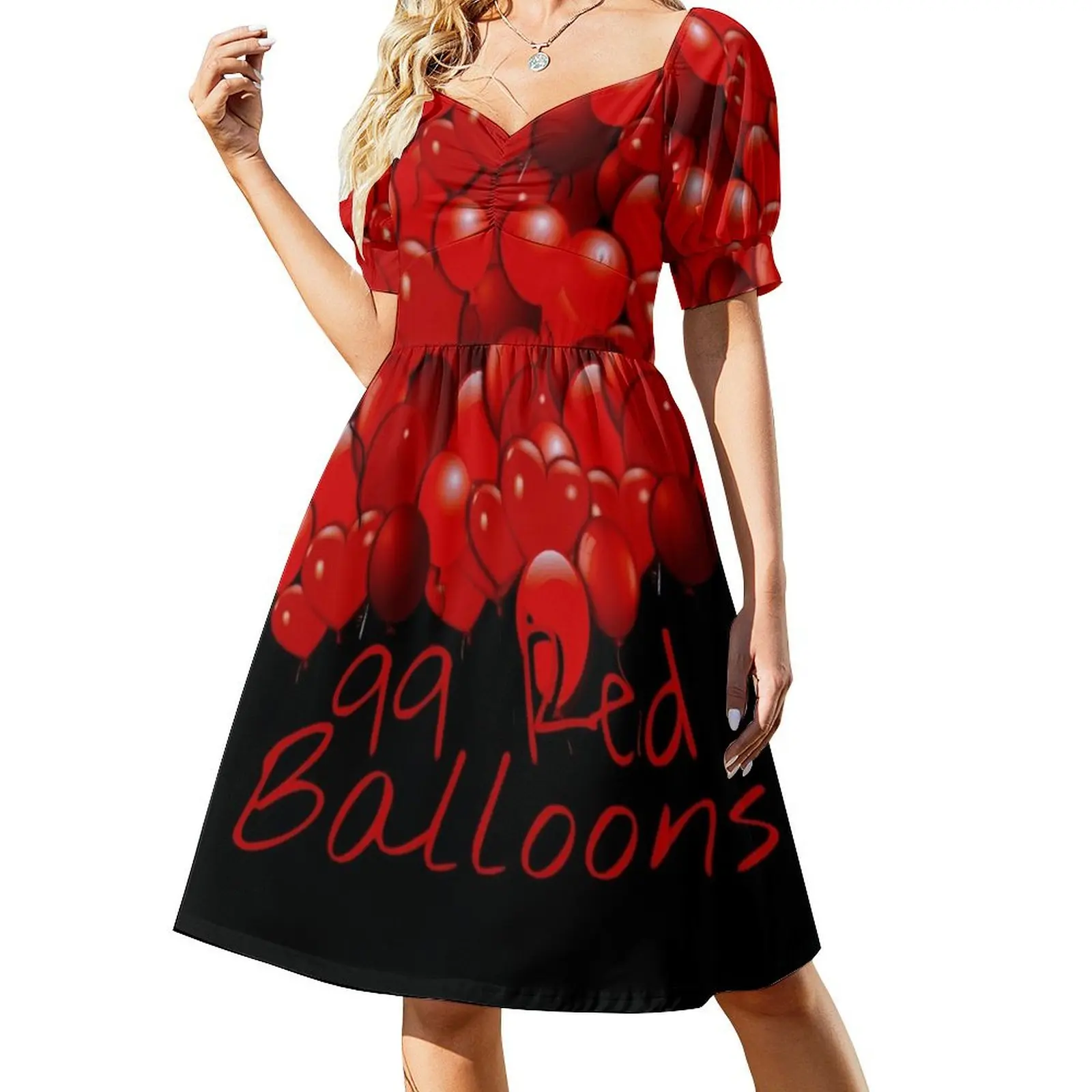 

99 Red Balloons Art Short Sleeved Dress Party dresses prom dresses Elegant gown dress women summer 2025 Dress