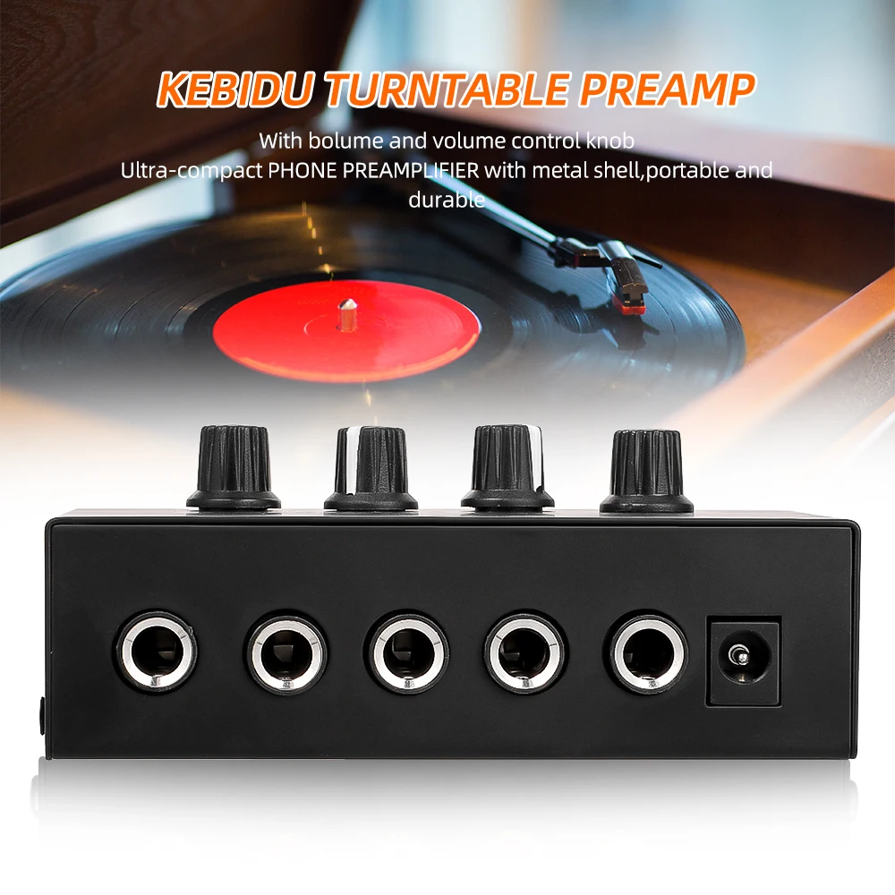 Mini Stereo Headphone Amplifier 4 Channels HA400 Ultra-Compact Audio Amplifier Power Adapter EU Plug 6.5MM to 3.5MM Converter