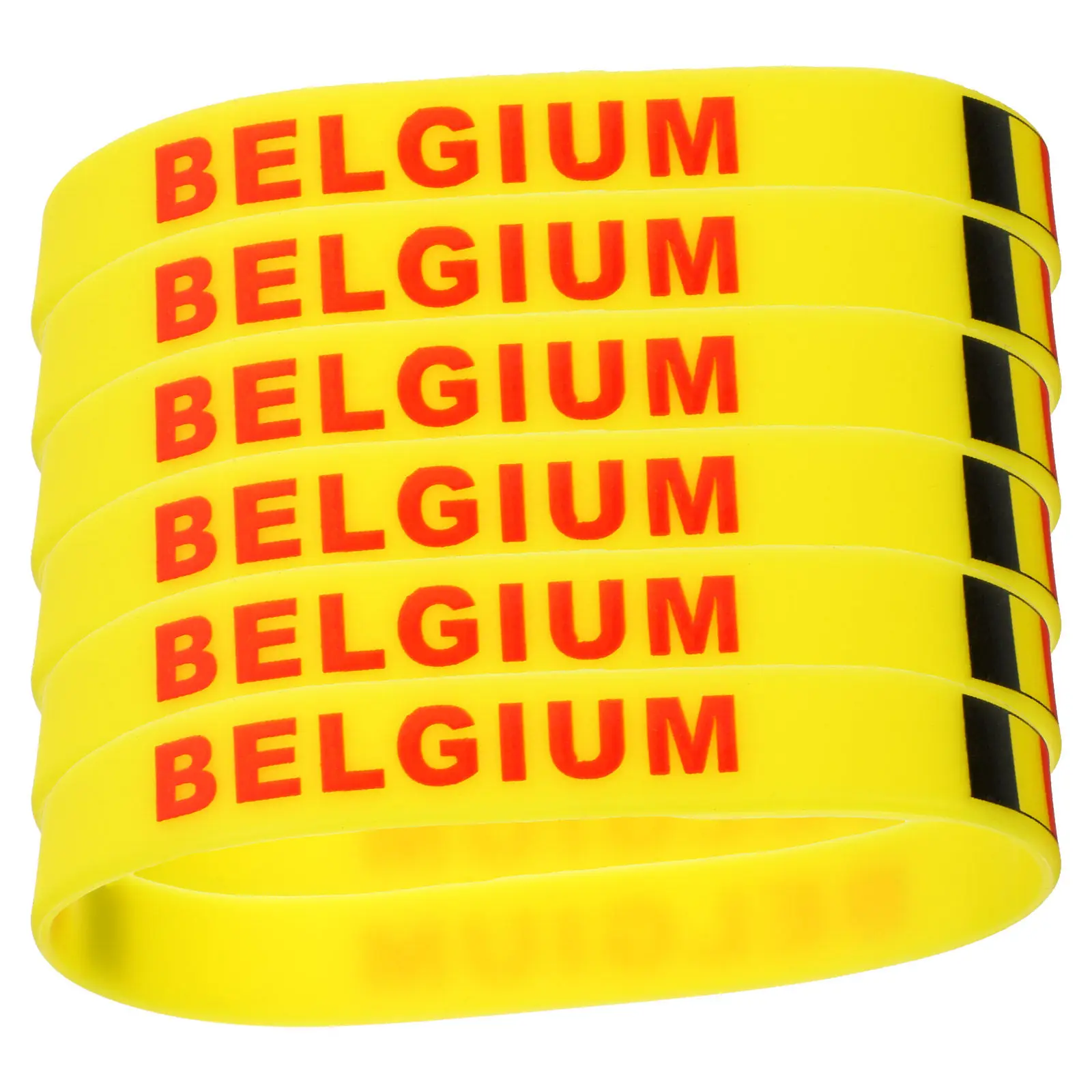 

6Pcs Silicone Country Wristband Bracelet Soft Comfortable One Size Most Football Game Fans Support Flag