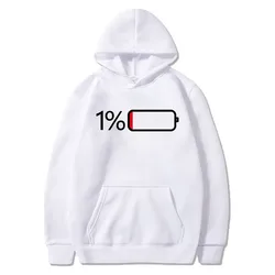 Battery Low Graphic Hoodie for Men - Casual Pullover Sweatshirt with Kangaroo Pocket for Spring/Fall
