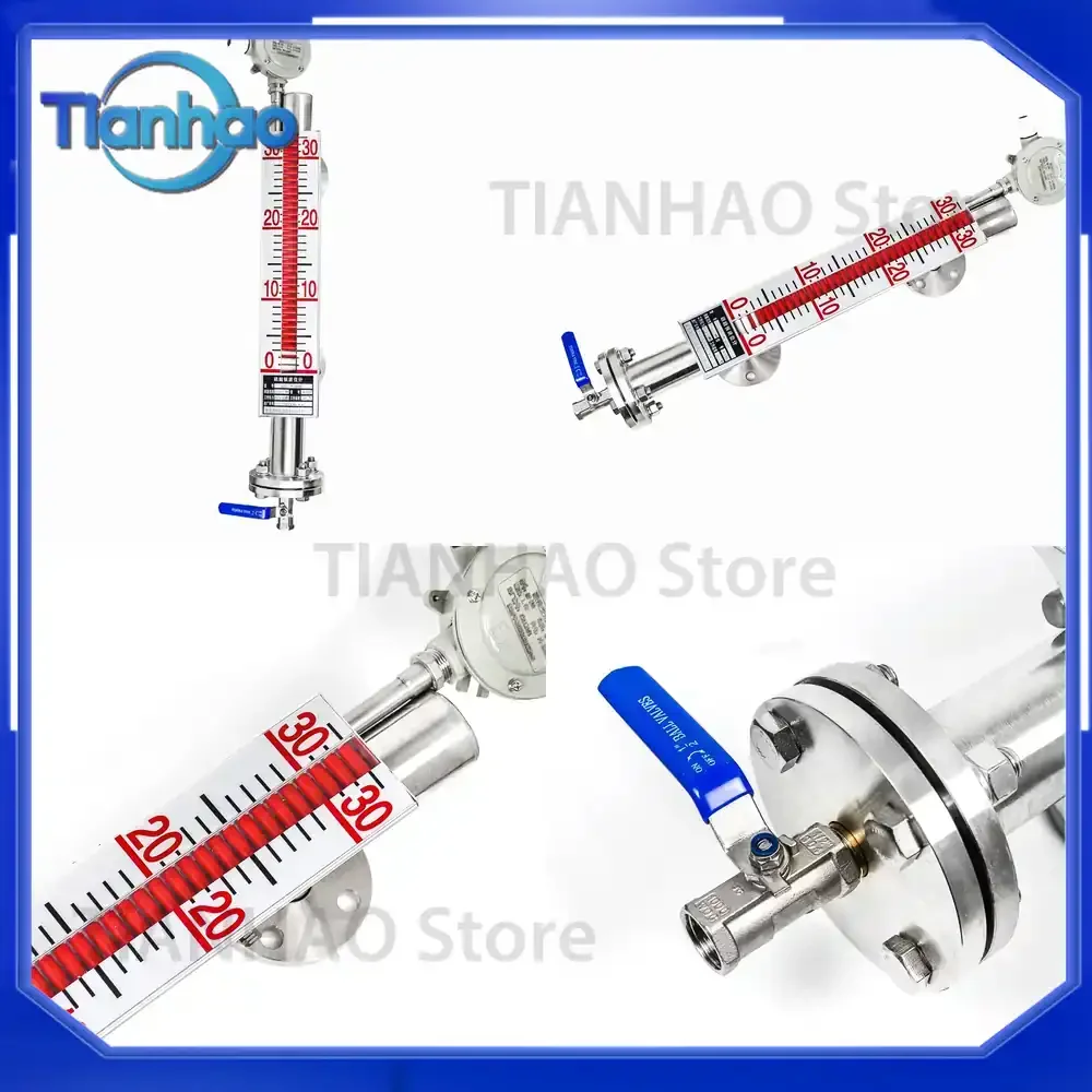 Magnetic Float Ball Liquid Level Gauge Indicator for Water Fuel Mechanical Level Measurement