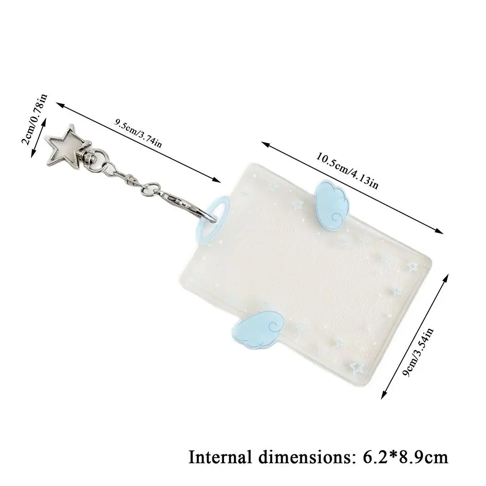 INS Cartoon 3 Inch Photocard Holder Acrylic Card Case Idol Photo Frame Photo Album ID Card Film Sleeve with Pendant Keychian