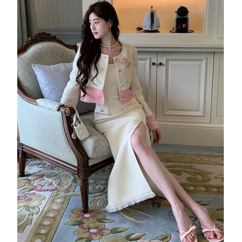 High End Fashion Slimming Set for Women's Spring and Autumn New Korean Version High-end and Elegant Women's Two-piece Set