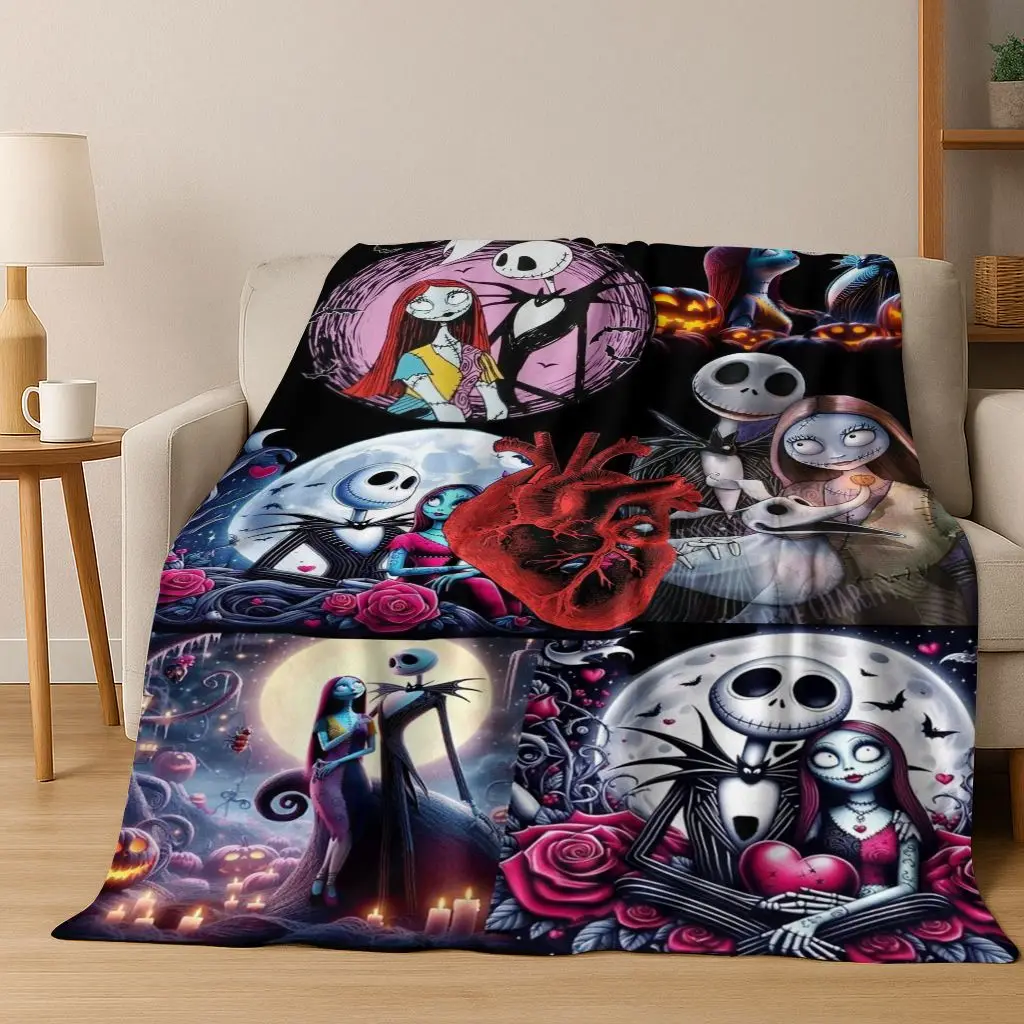 2026 New The Nightmare Before Christmas Jack Cartoon Flannel Blanket,Warm and Cozy Soft Throw Blanket for Home Bedroom Bed Sofa
