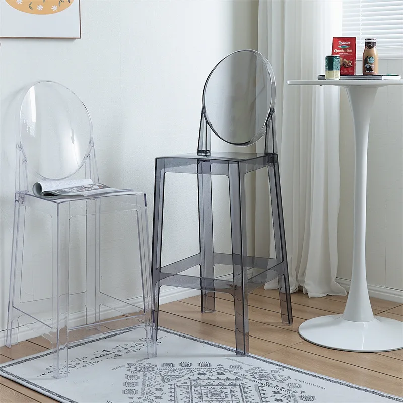 

High chair Outdoor acrylic back chair Simple crystal bar chair
