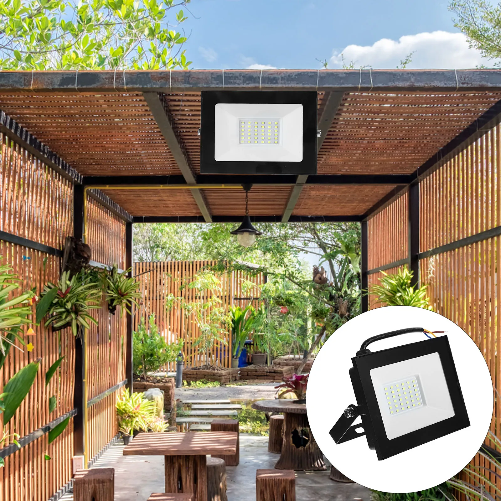 

Ultra-thin Projector Spotlight Garden Waterproof Outdoor Floodlight LED Wireless