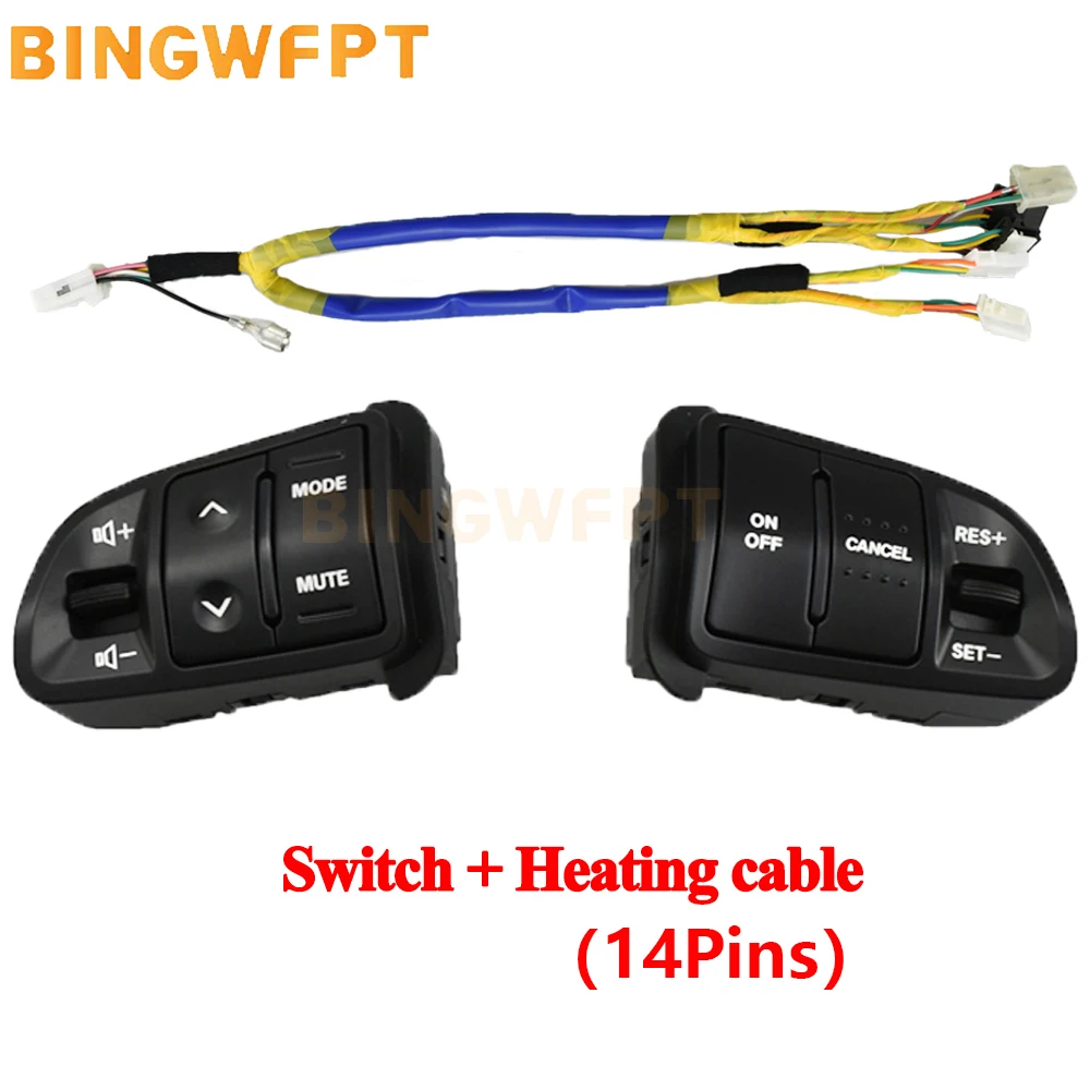 New Multifunction Steering Wheel Audio Cruise Control Buttons Switch With Heat Wire For Kia Sportage SL 2011 2012 2013 2014 2016