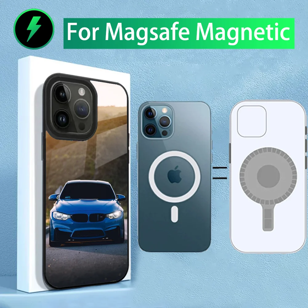 Bule Red Car B-BMWS-S Phone Case For iPhone 15,14,13,12,11,Plus,Pro,Max Mini Magsafe Magnetic Wireless Charging