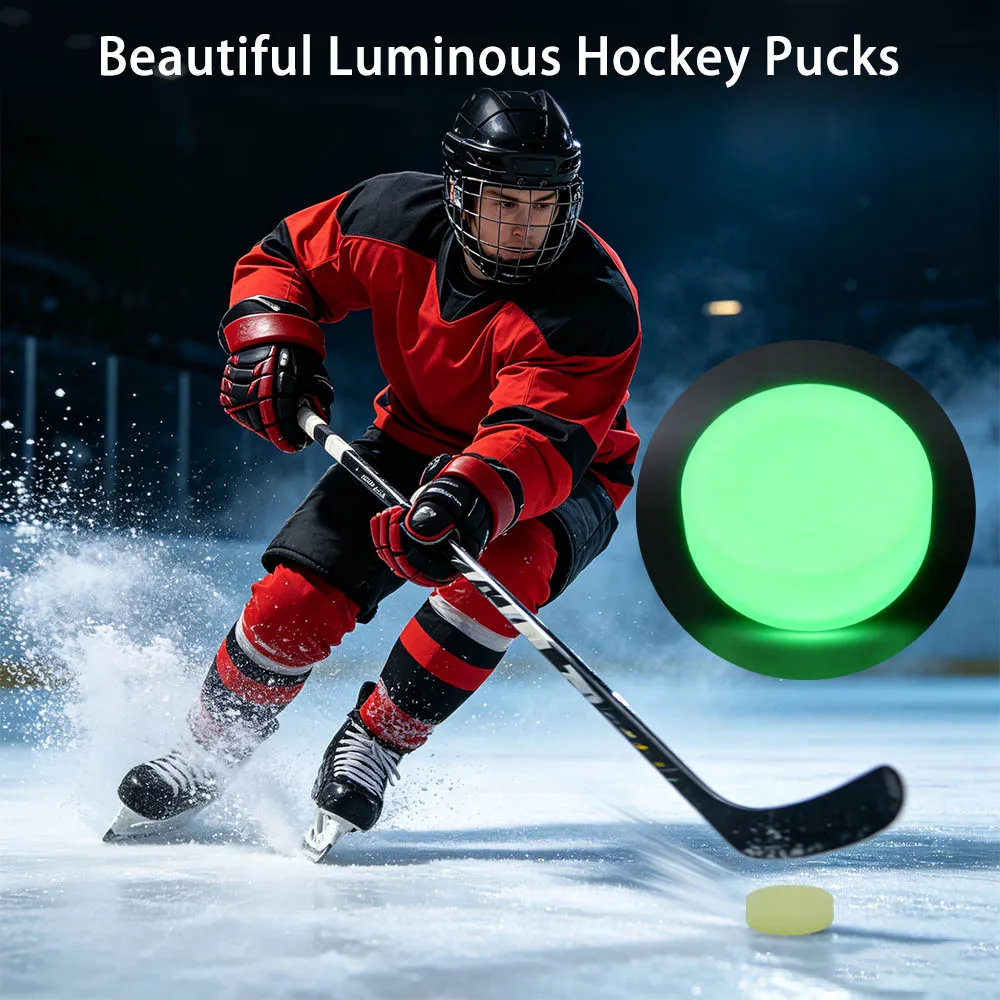 Green Glow in The Dark Hockey Balls Luminous PVC Ice Hockey Balls 7.2cm Light Up Street Hockey Balls Training