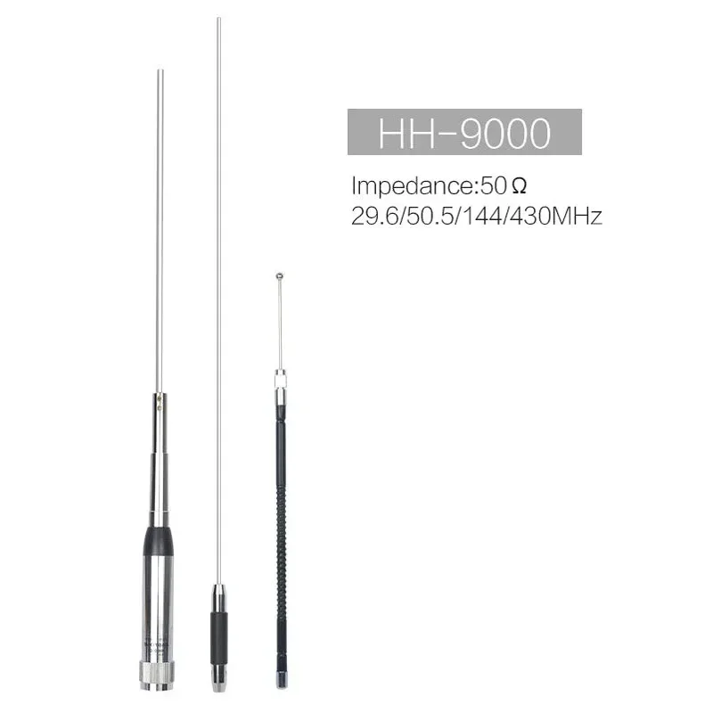 Antena HH-9000 Quad Band 29.6/50.5/144/435MHz HH9000 untuk Radio Mobil TYT TH-9800 QYT KT-7900D Yaesu FT-8900R
