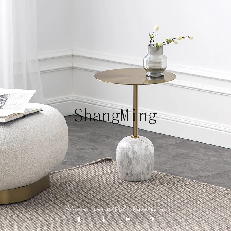 

CL simple metal marble edge few round ins light luxury modern living room small tea table