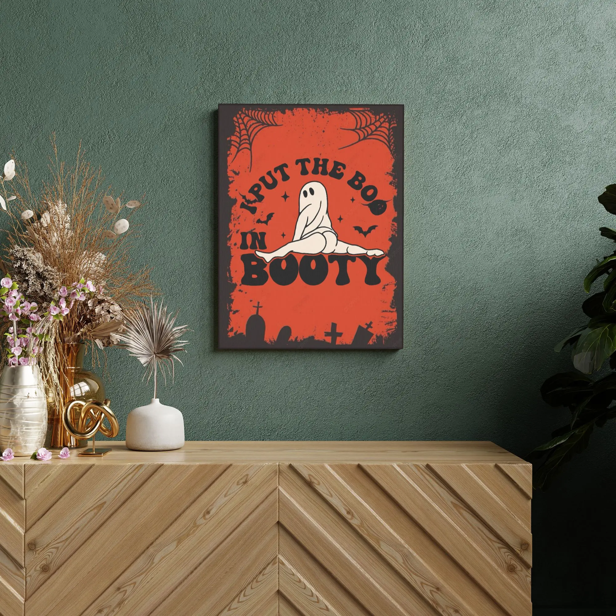 Modern Wall Art Canvas Print Unframed Custom Canvas Painting for Living Room Happy Halloween Wall Hanging Artwork  30x40cm,