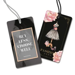 250pcs/lot Personalized Clothing Tags Labels for Clothes Garment Tags in Stock Etiquetas Customized Rope Tags