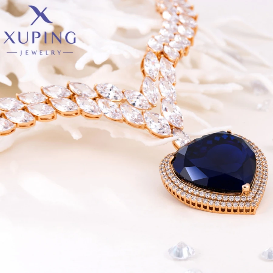 Xuping Jewelry New Hot Simple Shaped Gold Color Necklace for Woman Schoolgirl Birthday Christmas Party Classics Gifts X000440676