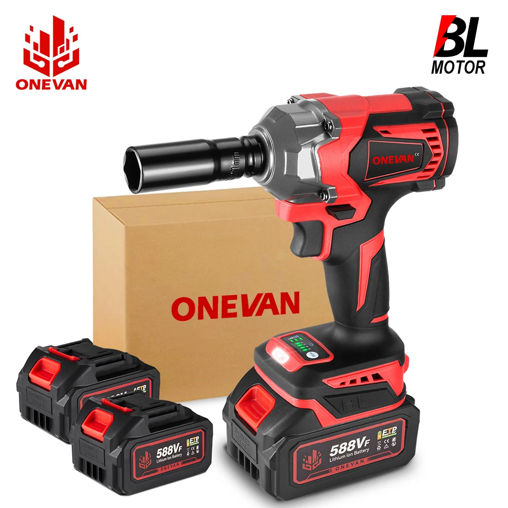 ONEVAN 1200N.M Brushless Electric Impact Wrench DTW500 4Gear Rechargeable Electric Screwdriver Power Tool For Makita 18V Battery