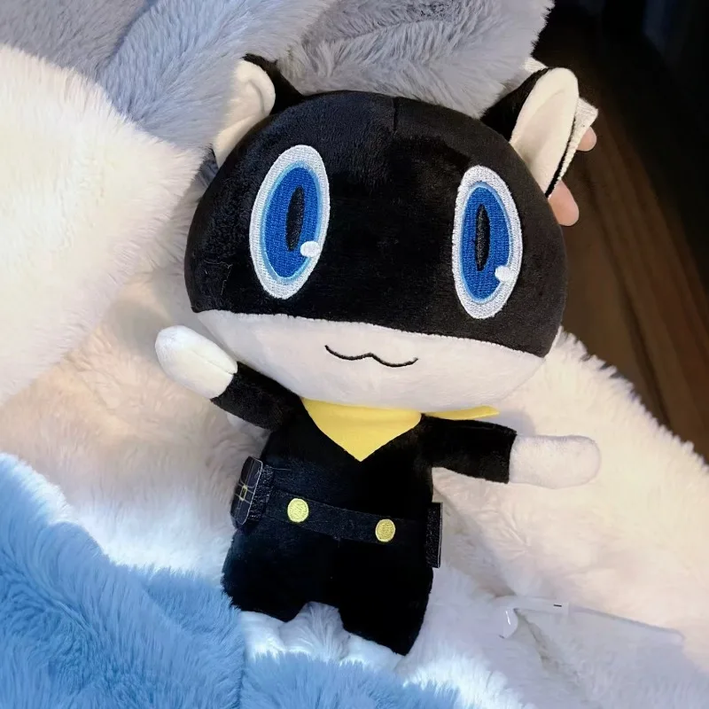 Lindo Peluche de Morgana de Persona 5, Gato Negro Mona, Juguete de Peluche Suave, Personaje de Videojuego Coleccionable, Regalo para Fans de Persona 5 Royal