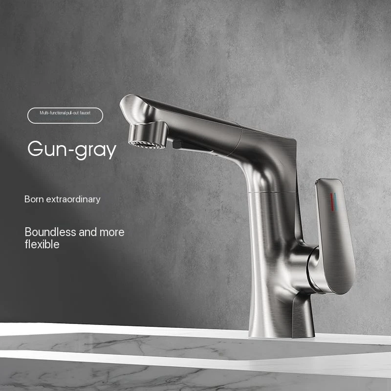 

Смеситель для раковины и умывальника с выдвижным изливом, латунный, для горячей и холодной воды, для домашнего использования, отелей, кухонь, общественных туалетов и ванных комнат